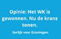 Opinie: Het WK is gewonnen. Nu de krans tonen.